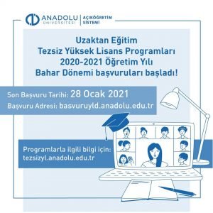2020-2021 Açıköğretim Yüksek Lisans Başvuruları (Bahar Dönemi)