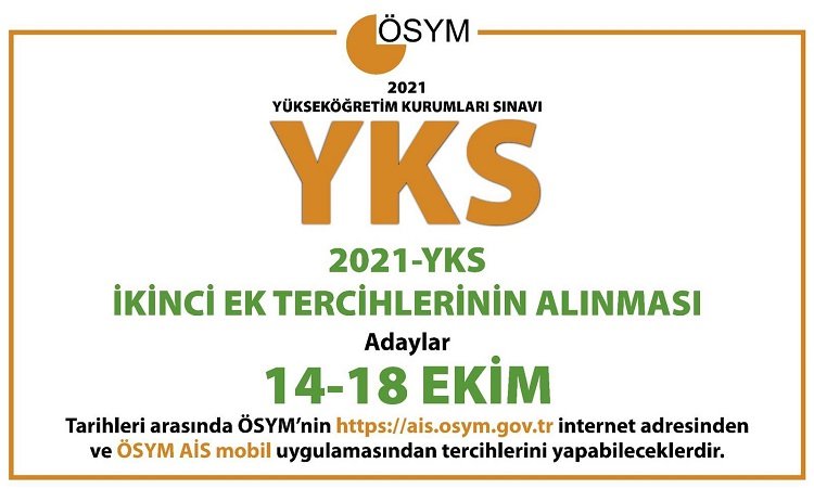 2021 YKS İkinci Ek Tercih İşlemleri