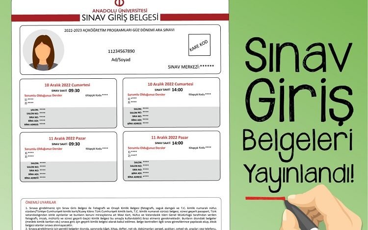 AÖF Güz Dönemi Ara Sınav Giriş Belgeleri Yayımlandı