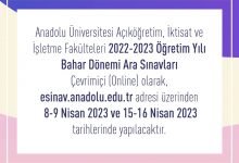 2023 Bahar Dönemi AÖF Sınavları Online