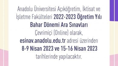 2023 Bahar Dönemi AÖF Sınavları Online