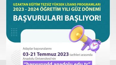 AÖF Yüksek Lisans 2023