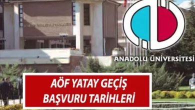 2024 AÖF Yatay Geçiş Başvuruları